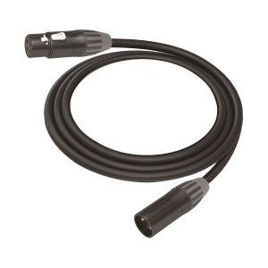 Cable XLR 3 polos hembra - XLR 3 polos macho - Serie M carcasa negra, contactos dorados