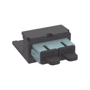 M?dulo Acoplador SC Duplex, para Fibra ?ptica Multimodo OM3/OM4, Tipo Mini-Com, Color Aqua