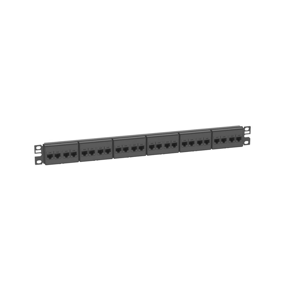 Panel de Parcheo con 24 Acopladores Mini-Com, Plano, Categor?a 6, de 1 UR, Color Negro - Image 4