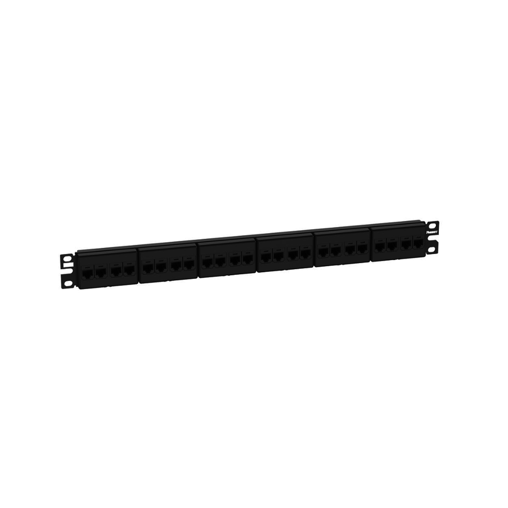 Panel de Parcheo con 24 Acopladores Mini-Com, Plano, Categor?a 6A, de 1 UR, Color Negro - Image 4