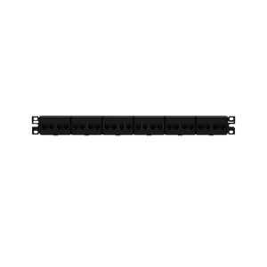 Panel de Parcheo con 24 Acopladores Mini-Com, Plano, Categor?a 6A, de 1 UR, Color Negro