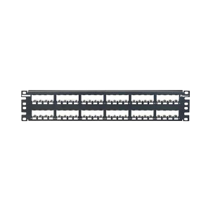 Panel de Parcheo Modular Mini-Com (Sin Conectores), Plano, Totalmente Blindado, de 48 Puertos, 2UR