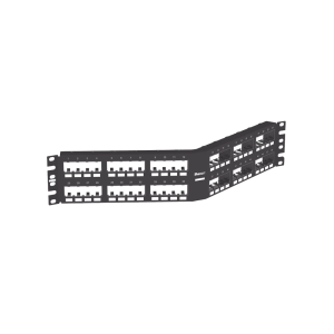 Panel de Parcheo Modular Mini-Com (Sin Conectores), Angulado Instalaci?n la Ras, Sin Blindaje, de 48 Puertos, 2UR