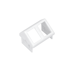 Adaptador para Placa de Pared CT, de Dos Salidas, Angulado, Color Blanco
