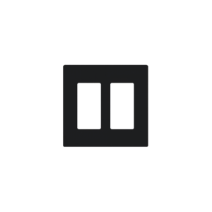 Placa de pared 2 espacio, para atenuador (dimmer), switch ó control remoto PICO inalámbrico.