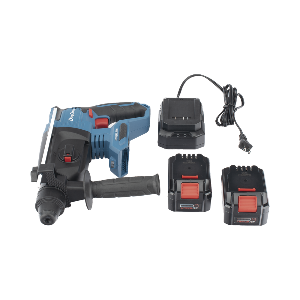 Martillo Perforador Inal?mbrico SDS-PLUS 20V / Motor Brushless / 3 Modos Taladro Percusi?n Demolici?n / 2.7 J Energ?a de Impacto / 2 Bater?as 4.0Ah con Cargador y Estuche - Image 6