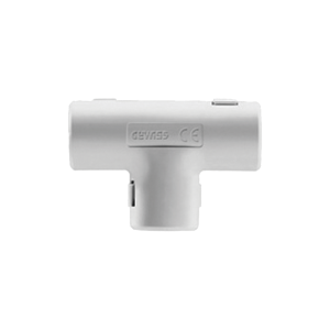 Unión en "T" para tubería rígida, recomendado para cable eléctrico, PVC Auto-extinguible, de 25 mm