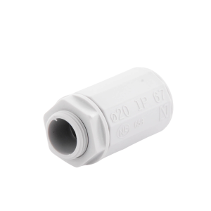 Conector de tubería rígida a caja (Racor), PVC Auto-extinguible, de 20 mm