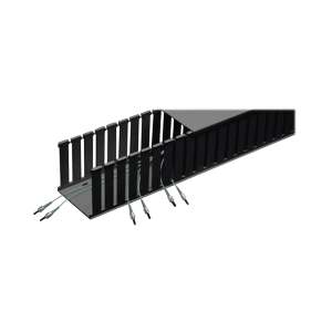 Canaleta Ranurada de PVC sin Tapa, Fiber-Duct™, 4 in de Ancho, 4 in de Alto y 1828.8 mm de Largo, Color Negro
