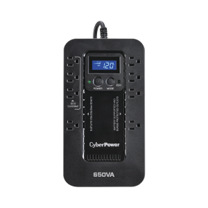 UPS de 650 VA/390 W, Topología Standby con Modo Ahorrador ECO, Entrada 120 Vca NEMA 5-15P, Con 8 Tomas NEMA 5-15R
