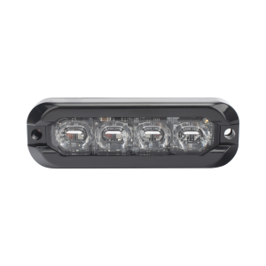 Luz Auxiliar Flexible 8 LED, Rojo / Azul, Bisel Negro, Lente Transparente