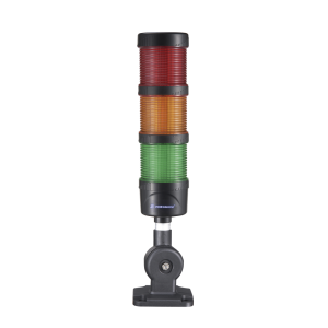Torre LED Indicadora de estado de 3 niveles color Rojo, Ámbar y Verde, con Buzzer integrado a 85 dB, a 24 VCD con Montaje incluido de 60 mm de diámetro