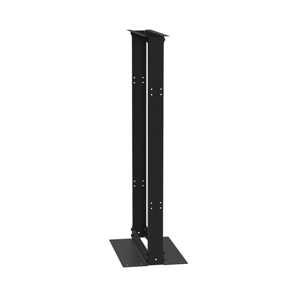 Rack de 2 Postes (Doble Perforación), Estándar 19", 24 Unidades, Fabricado en Acero, Base "L" para Anclar a Piso. - Image 3