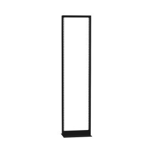 Rack de 2 Postes (Doble Perforación), Estándar 19", 45 Unidades, Fabricado en Acero, Base "L" para Anclar a Piso.