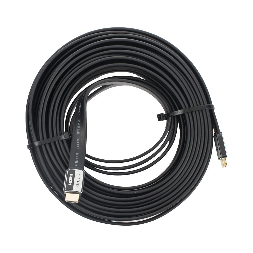 Cable HDMI de 10 Metros (32.81 Pies) | Alta Definici?n | Versi?n 2.0 | Alta Velocidad 18Gbps | 4K@60Hz | Conectores Chapados en Oro | Tipo Plano - Image 2