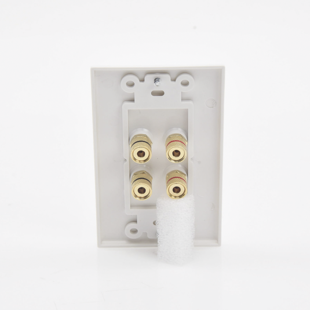 Placa de Pared | Postes de Unión Tipo Banana | Conexión para 2 Altavoces | Fácil Instalación | Conectores Chapados en Oro - Image 5