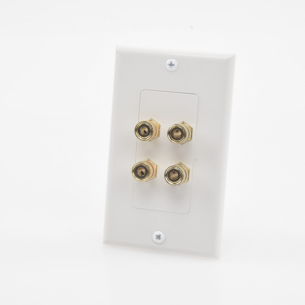 Placa de Pared | Postes de Unión Tipo Banana | Conexión para 2 Altavoces | Fácil Instalación | Conectores Chapados en Oro - Image 2
