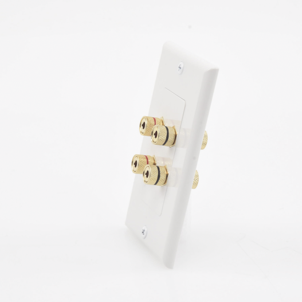 Placa de Pared | Postes de Unión Tipo Banana | Conexión para 2 Altavoces | Fácil Instalación | Conectores Chapados en Oro - Image 3