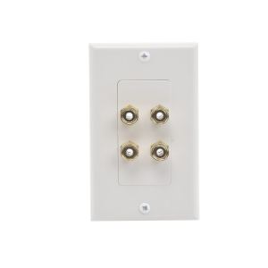 Placa de Pared | Postes de Unión Tipo Banana | Conexión para 2 Altavoces | Fácil Instalación | Conectores Chapados en Oro
