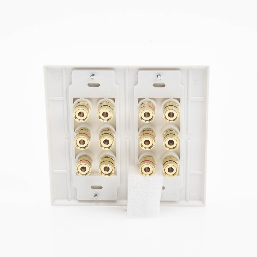 Placa de Pared | Postes de Unión Tipo Banana | Conexión para 6 Altavoces | Fácil Instalación | Conectores Chapados en Oro - Image 5