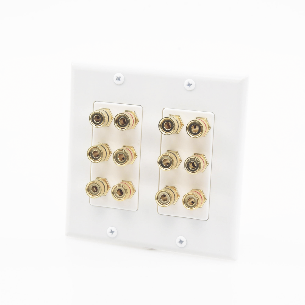 Placa de Pared | Postes de Unión Tipo Banana | Conexión para 6 Altavoces | Fácil Instalación | Conectores Chapados en Oro - Image 2