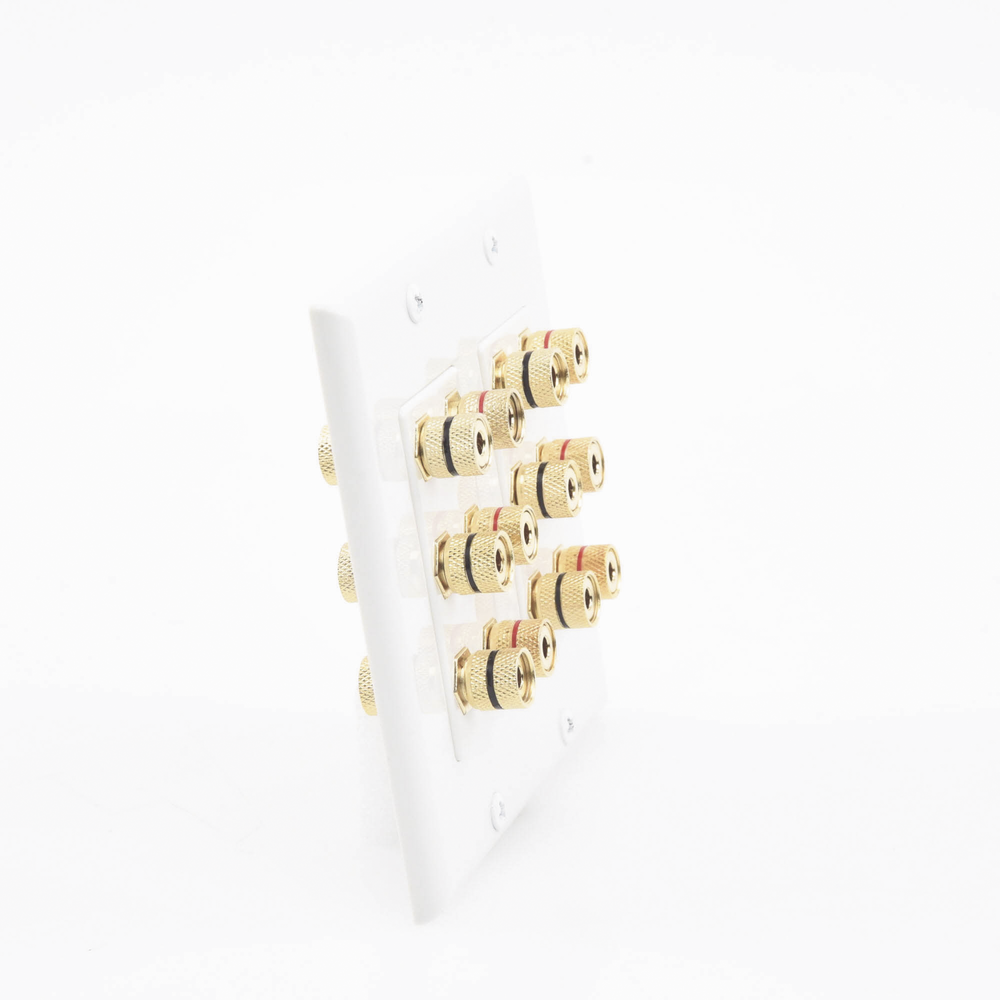 Placa de Pared | Postes de Unión Tipo Banana | Conexión para 6 Altavoces | Fácil Instalación | Conectores Chapados en Oro - Image 4