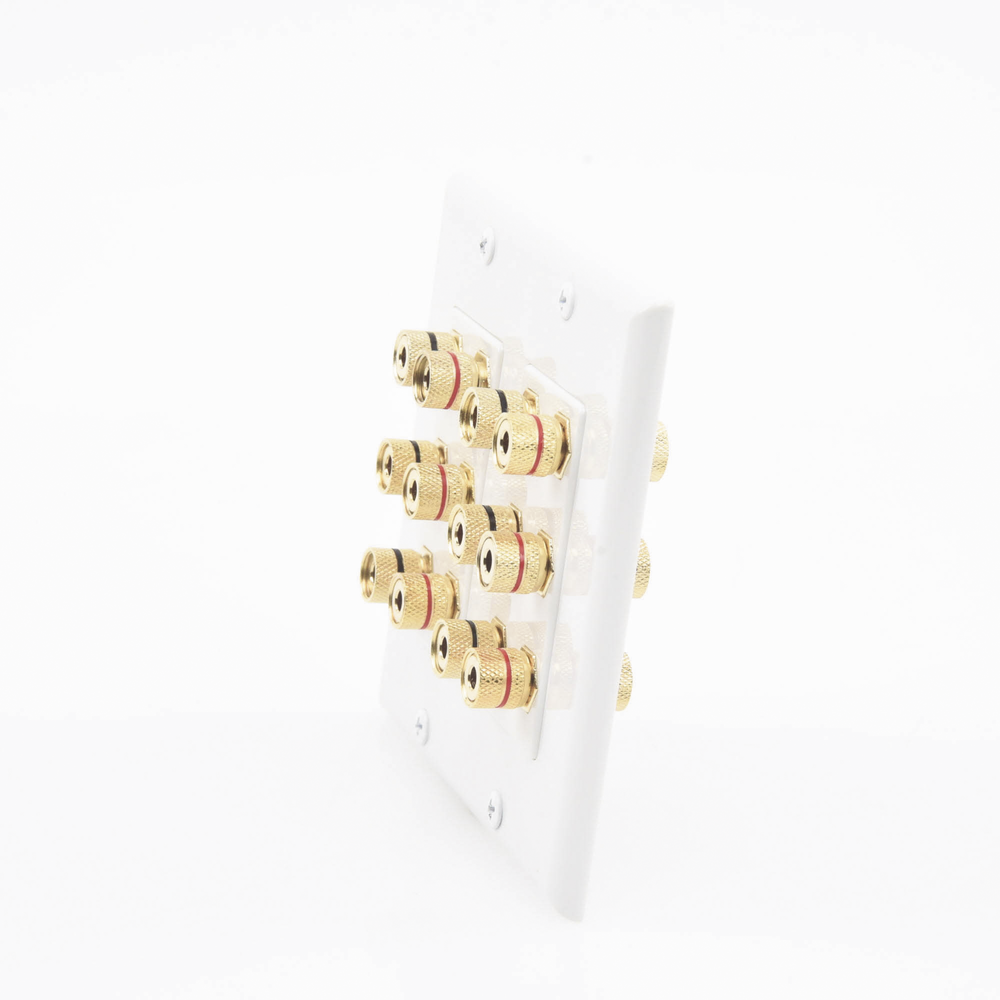 Placa de Pared | Postes de Unión Tipo Banana | Conexión para 6 Altavoces | Fácil Instalación | Conectores Chapados en Oro - Image 3