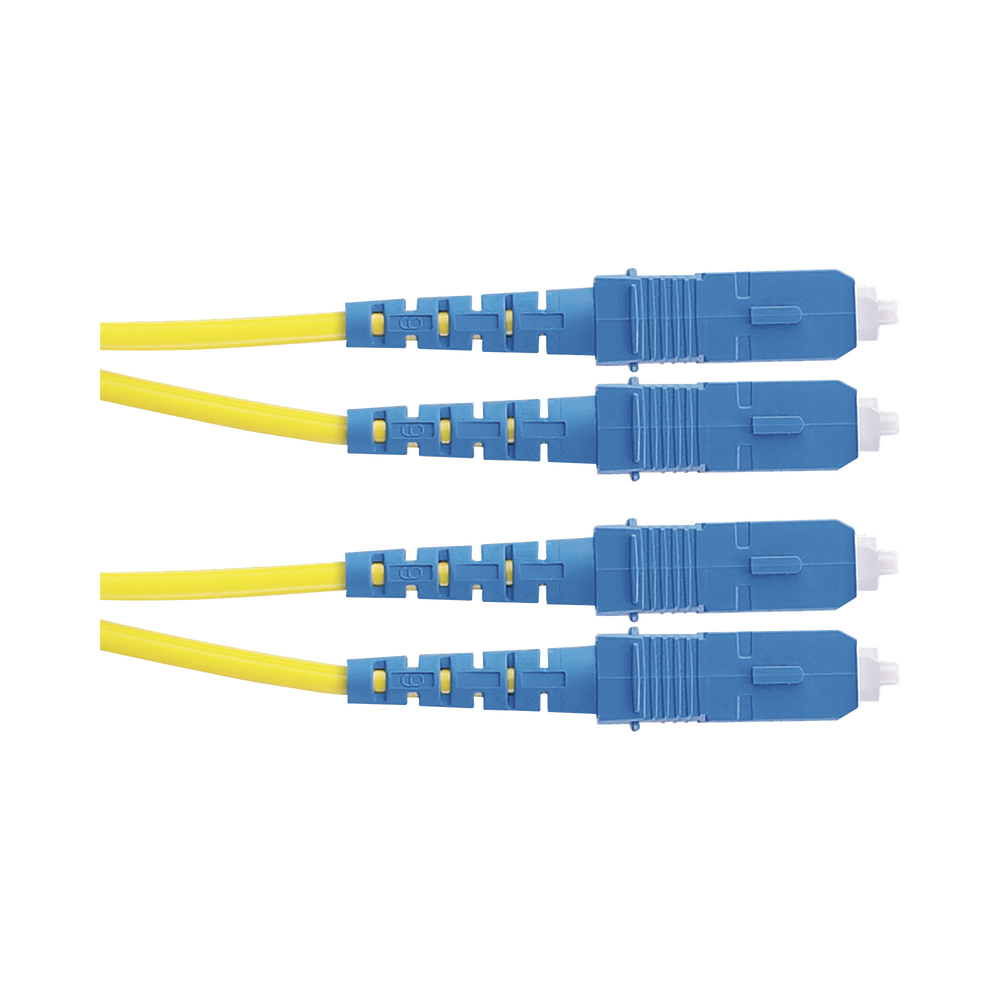 Jumper de Fibra Optica Monomodo 9/125 OS2, SC-SC Duplex, OFNR (Riser), Color Amarillo, 5 Metros (16.40 Pies)
