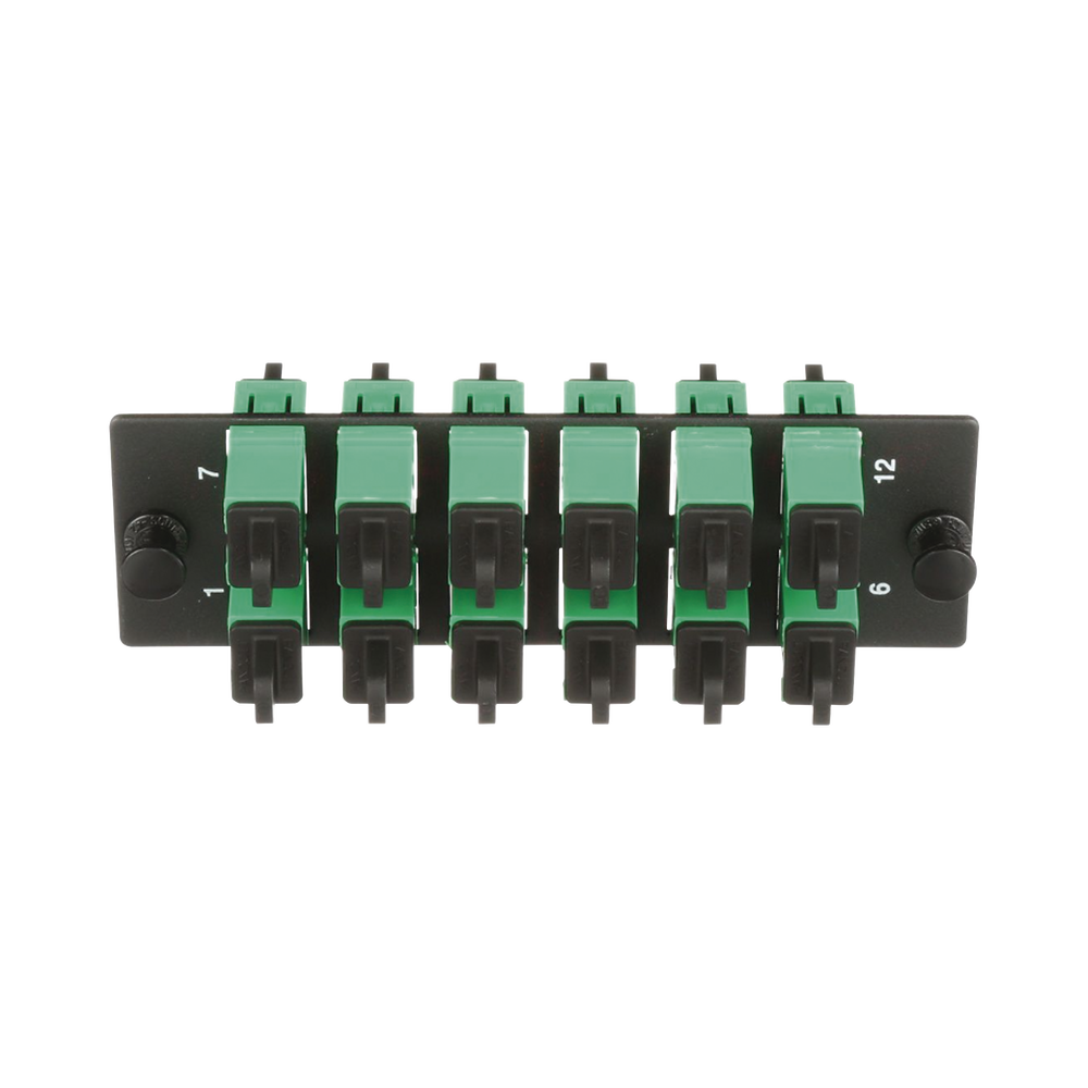 Placa Acopladora de Fibra Optica FAP, Con 12 Conectores SC/APC (12 Fibras), Para Fibra Monomodo OS1/OS2, Color Verde - Image 2