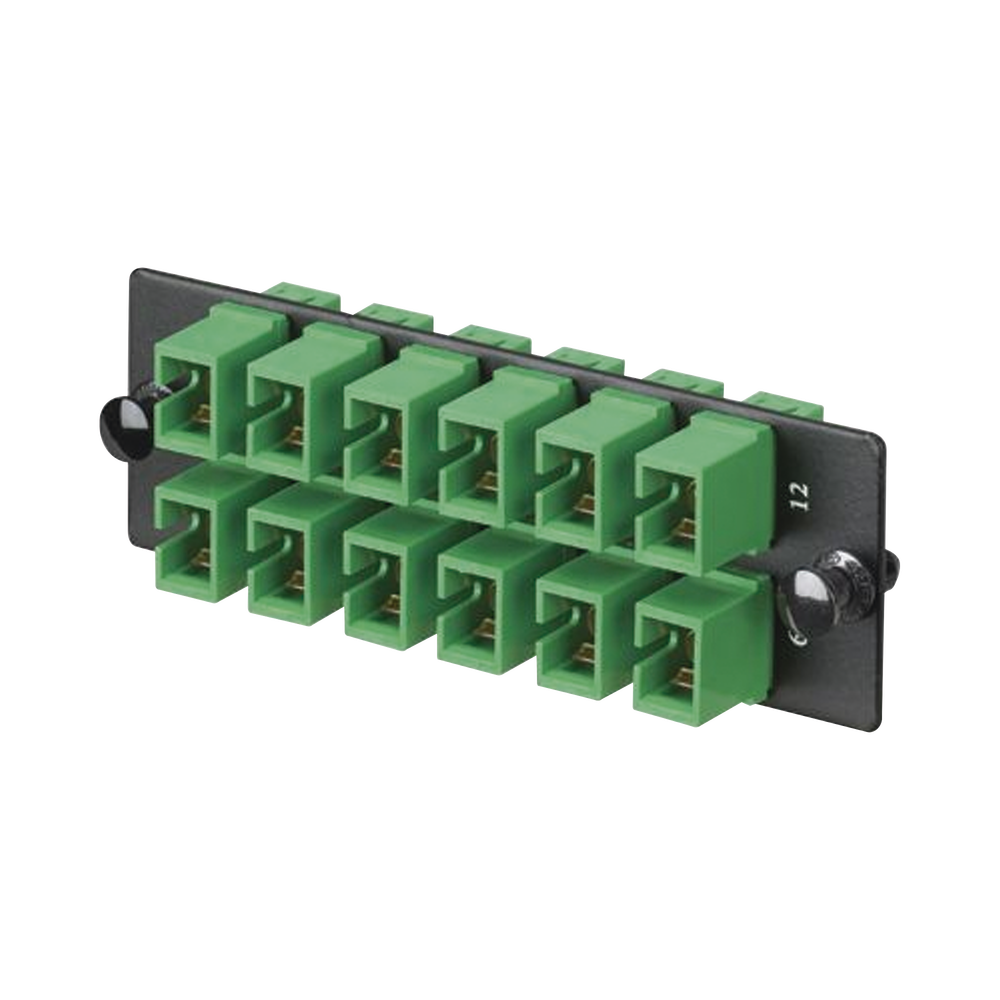 Placa Acopladora de Fibra Optica FAP, Con 12 Conectores SC/APC (12 Fibras), Para Fibra Monomodo OS1/OS2, Color Verde - Image 3