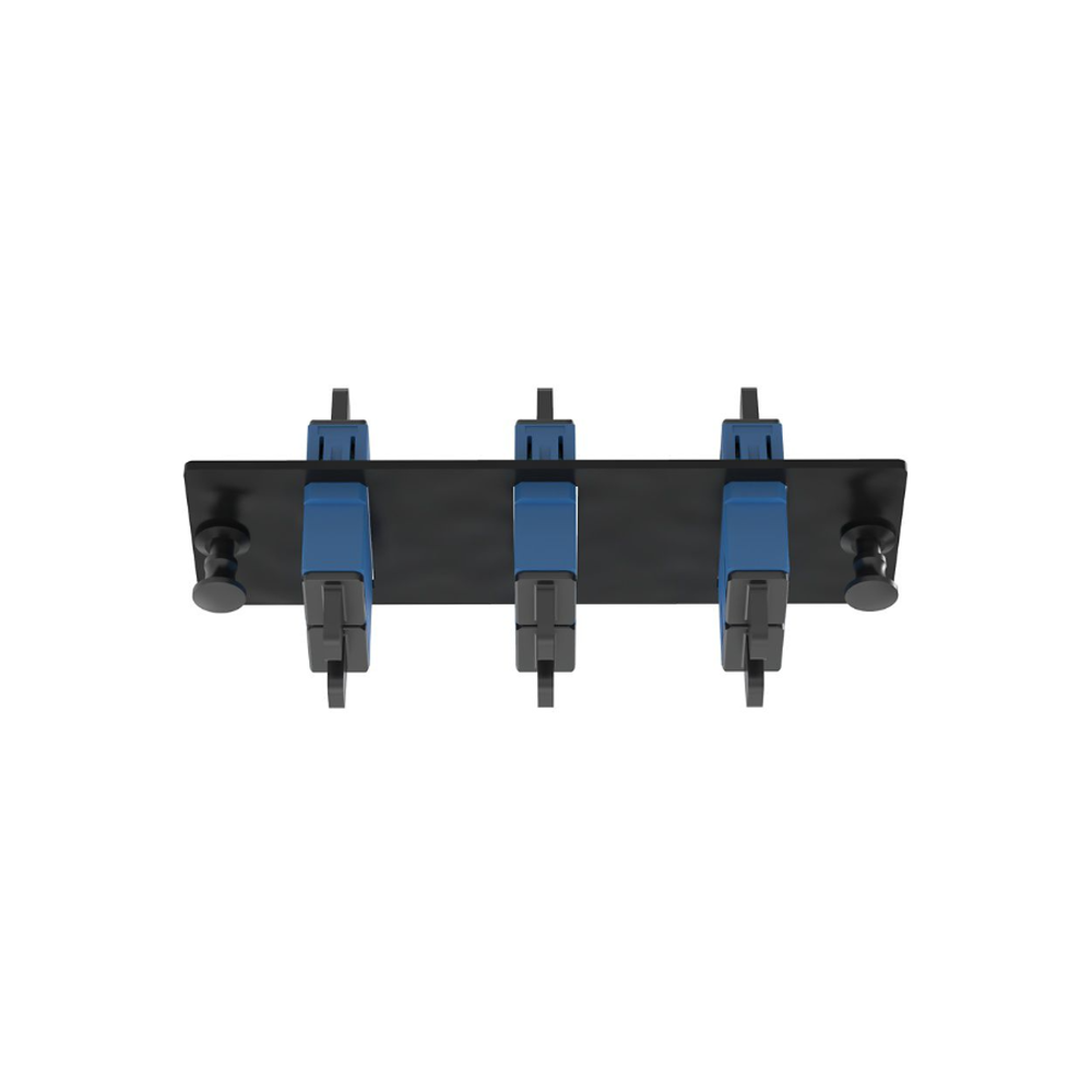 Placa Acopladora de Fibra Optica FAP, Con 3 Conectores SC Duplex (6 Fibras), Para Fibra Monomodo OS1/OS2, Color Azul - Image 2