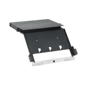 Panel de Distribuci?n de Fibra ?ptica, Acepta 4 Placas FAP o FMP, Bandeja Deslizable e Inclinable Hacia Abajo, Hasta 96 Fibras, Color Negro, 1UR