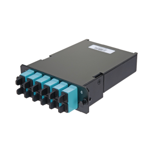 Placa Acopladora de Fibra ?ptica FAP, Con 12 Pigtails y 6 Conectores SC Duplex (12 Fibras), Para Fibra Multimodo OM3/OM4, Color Aqua