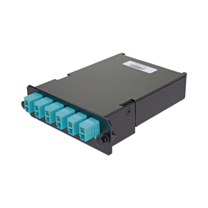 Placa Acopladora de Fibra ?ptica FAP, Con 12 Pigtails y 6 Conectores LC Duplex (12 Fibras), Para Fibra Multimodo OM3/OM4, Color Aqua