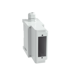 Panel de Parcheo Modular para Fibra ?ptica, de Instalaci?n en Riel DIN Est?ndar de 35 mm (1.38 pulgadas), Acepta Una Placa Acopladora FAP, De Profundidad Extendida, Color Gris