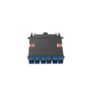 Cassette HD Flex Para 12 Fibras Monomodo OS2, de MPO a 6 Conectores LC Duplex, Color Azul