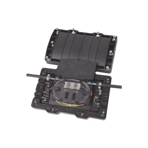 Caja de Distribuci?n de Fibra ?ptica Horizontal, hasta 48 Empalmes, Exterior IP68