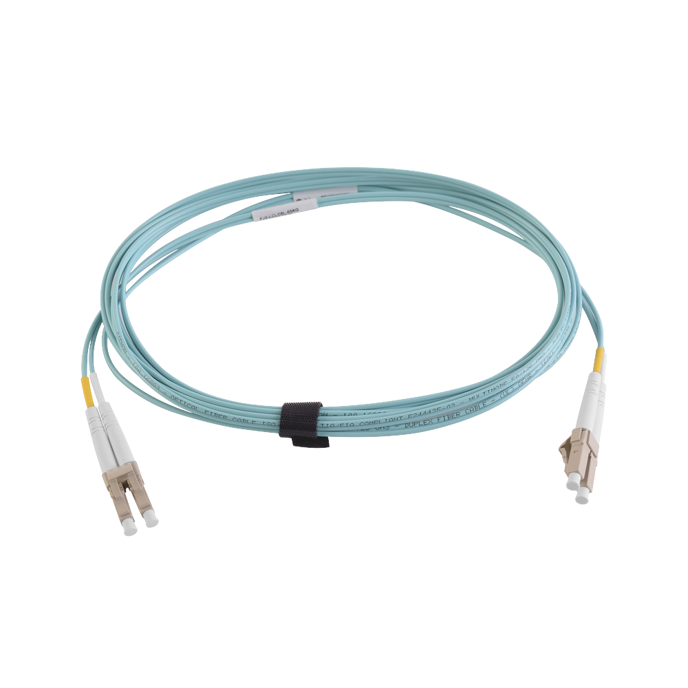 Jumper de Fibra ?ptica Multimodo 50/125 XGLO OM4, LC-LC Duplex, OFNR, Color Aqua, 2 Metros (6.56 Pies)