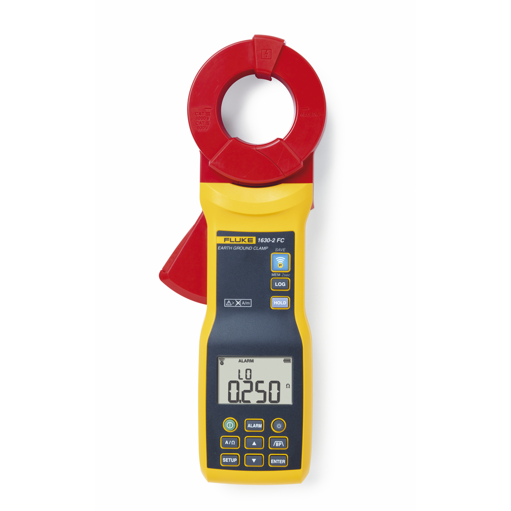 Medidor de Resistencia a Tierra y Corriente de Fuga de Gancho (Terrómetro), Conexión Fluke Connect. CAT III y CAT IV, Tensión Máxima a Tierra 1000V. Con Certificado de Calibración. Excede a modelos Megger