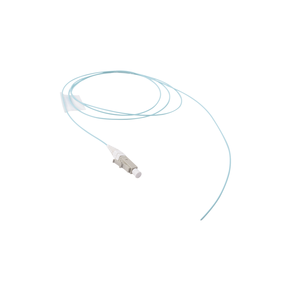Pigtail de Fibra ?ptica LC Simplex, Multimodo OM3 XGLO 50/125, LS0H, Color Aqua, 1 Metro (3.28 Pies)