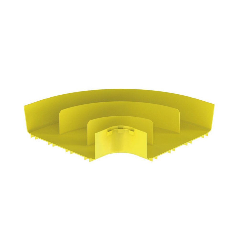 Ángulo Recto a 90º Horizontal, Para Canaletas FiberRunner™ 12X4, Color Amarillo - Image 2