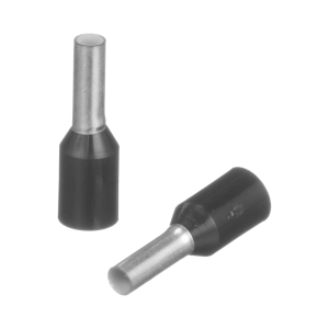 Ferrule Aislado Para Cables 16 AWG, PIN de 6 mm de Longitud, Mango Color Negro, Paquete de 500 Piezas.