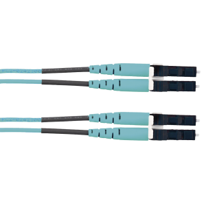 Jumper de Fibra Optica Multimodo 50/125 OM3, LC-LC Duplex, LSZH (Cero Hal?genos), Color Aqua, 2 Metros (6.56 Pies)