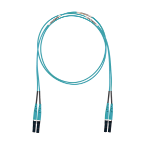 Jumper de Fibra Optica Multimodo 50/125 OM3, LC-LC Duplex, LSZH (Cero Hal?genos), Color Aqua, 3 Metros (9.84 Pies)