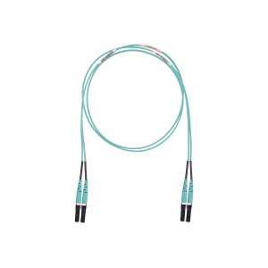 Jumper de Fibra Optica Multimodo 50/125 OM3, LC-LC Duplex, LSZH (Cero Hal?genos), Color Aqua, 10 Metros (32.81 Pies)
