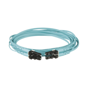 Jumper de Fibra Optica Multimodo 50/125 OM3, LC-LC Duplex, OFNR (Riser), Color Aqua, 9 Metros (29.53 Pies)