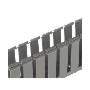 Canaleta Ranurada de PVC sin Tapa, Tipo G, 3.25 in de Ancho, 3.12 in de Alto y 1828.8 mm de Largo, Color Gris