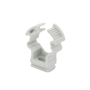 Soporte de collar (Abrazadera), PVC Auto-extinguible, cerrado para tubería de 16 mm