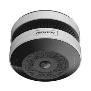 (HikFire) Mini Fisheye IP 4 Megapixel con Detector de Humo Puntual / Autónomo / Entrada y Salida de Alarma / 15 mts IR / PoE / WDR 120 dB / Alarma de 85 dB / MicroSD 128GB / Compatible con Hik-Connect
