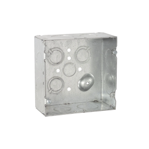 Caja Cuadrada 4 11/16" x 4 11/16"/ Profundidad 2- 1/8"/ 4 Entradas 1", 4 Entradas 3/4", 1 Entrada 1/2" y 3 TKO (1/2"-3/4").